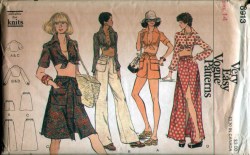 8913 EZ VOG 70s MIDRIFF TIE SHIRT,3 BOTTOMS LENGTHS PATTERN 6